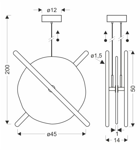 RELAX lampa wiszaca okr. mosiężny 15W LED 3000K klosz biały