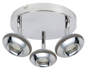 LED stropní svítidlo 3x6W 26cm SKIPPER LED COB STROPNÍ SVÍTIDLO KULATÁ HLAVICE S CHROMOVÝM KLOUBEM