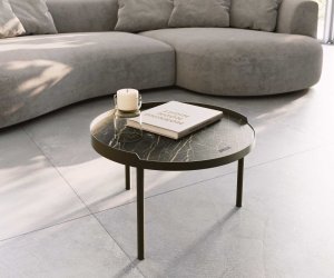 Konferenční stolek Torell 50x50 cm keramika Laminam®Noir Desir hnědá