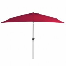 vidaXL Zahradní slunečník s kovovou tyčí 300 x 200 cm vínový