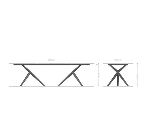 Jídelní stůl Edge 300x100 keramický Minas Melange bílo-béžový Estelar
