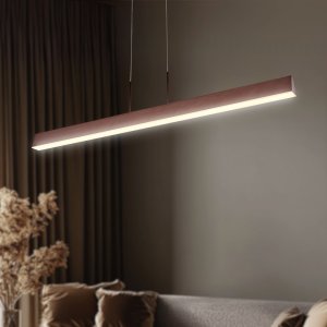 Závesná lampa hnedá LED páska 100x8cm Kokos