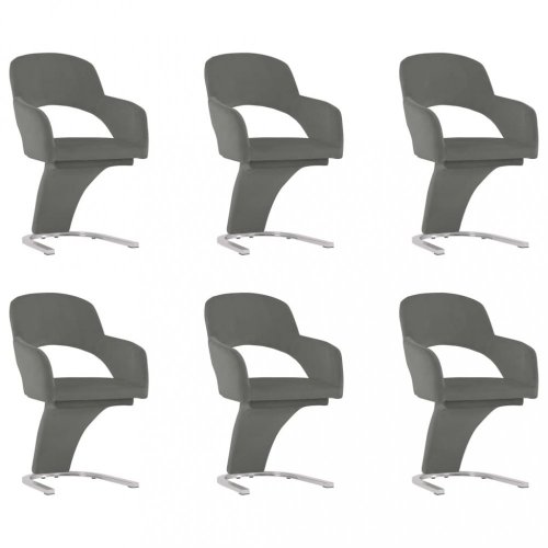 Jídelní židle 6 ks samet / chrom Dekorhome - BAREVNÁ VARIANTA: Světle růžová