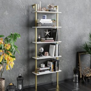 Knihovna Piante - White, Gold