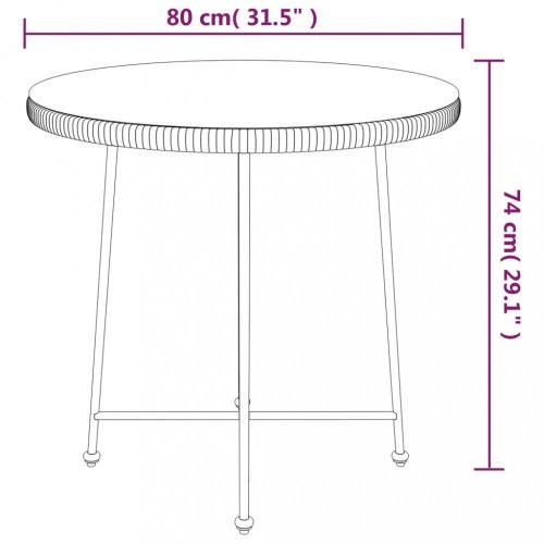 Jídelní stůl černý Ø 80 cm tvrzené sklo a ocel