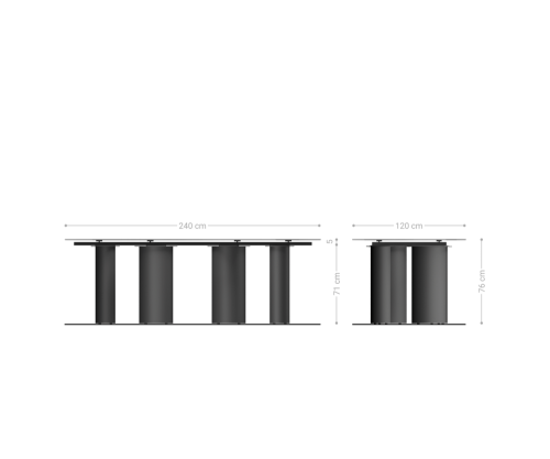 Jídelní stůl Edge boot 240x120 reliéfní sklo perleťové 3D design