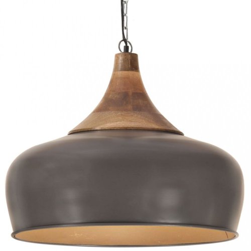 Závěsná lampa šedá / mangovníkové dřevo Dekorhome - ROZMĚR: 45 cm