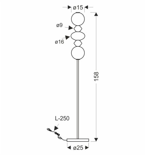 FLORES lampa podłogowa mosiężny+brązowy+pomarańczowy 15W LED 3000K klosz biały