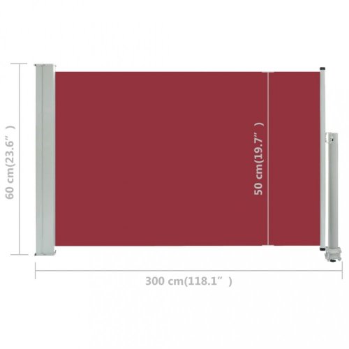 Zatahovací boční markýza 60x300 cm Dekorhome - BAREVNÁ VARIANTA: Červená