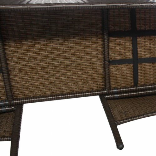 Dvojsedačková lavička s čajovým stolíkom hnedá