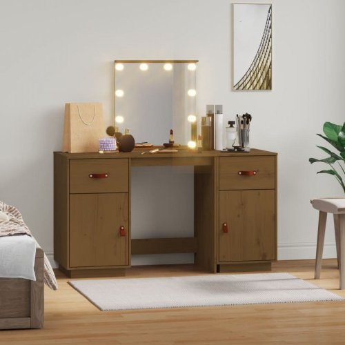 Toaletní stolek s LED osvětlením Dekorhome