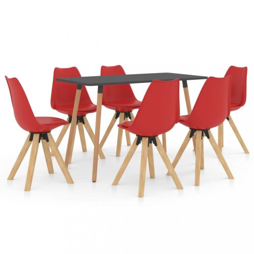 Jídelní set 6+1 buk / umělá kůže / plast Dekorhome