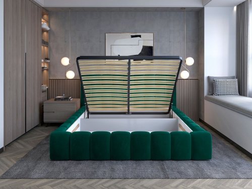 Posteľ Lamica 180x200 + Kovový rám / plynový výťah / kontajner