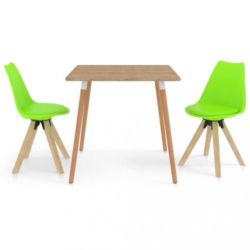 Jídelní set 2+1 buk / umělá kůže / plast Dekorhome