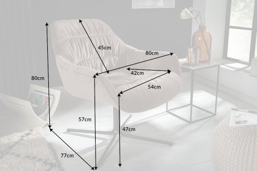 Otočné křeslo THEA samet Dekorhome