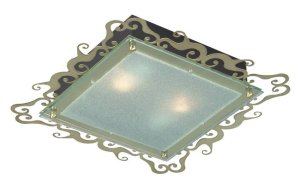 Stropná lampa Casablanca 2X60W E27 38cm patinovaná štvorcová