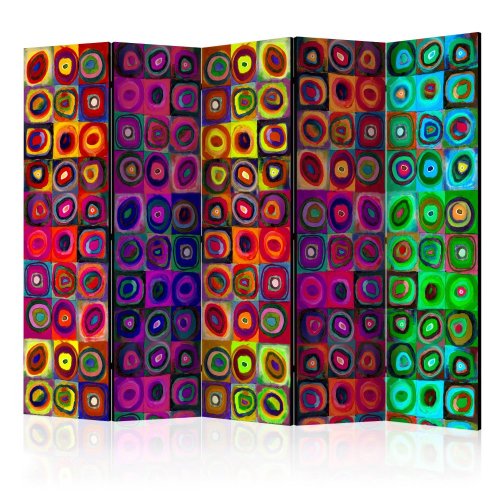 Paraván Colorful Abstract Art Dekorhome - ROZMĚR: 225x172 cm (5-dílný)