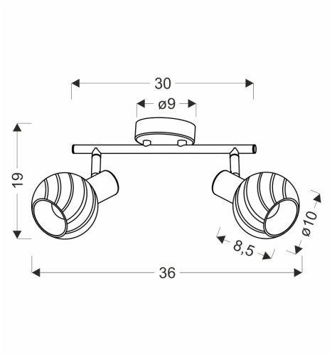 GRANO lampa sufitowa czekoladowy 2x40W E14 klosz biały