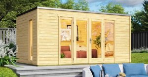 Luxusný drevený záhradný domček P 285 (4,5x3m)