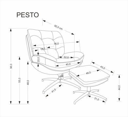Otočné kreslo PESTO