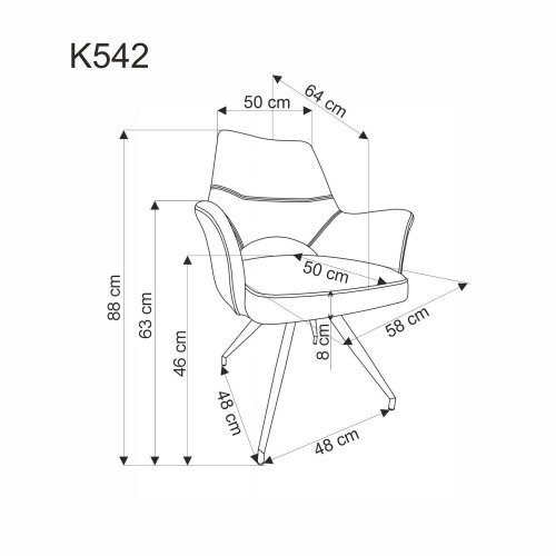 Otočné jídelní křeslo K542