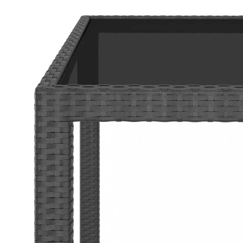 Zahradní stolek černý 90 x 90 x 75 cm polyratan