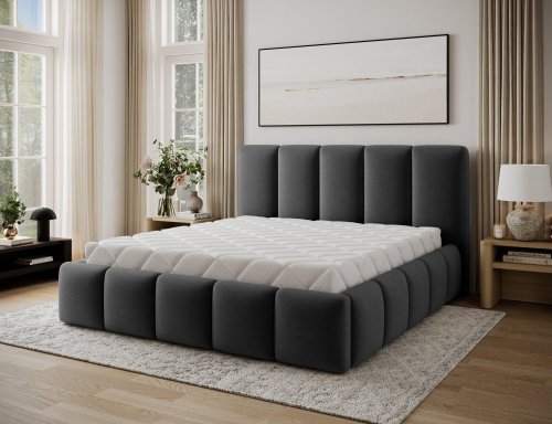 Posteľ Edvige + Drevený rám + plynový piest + kontajner 180x200