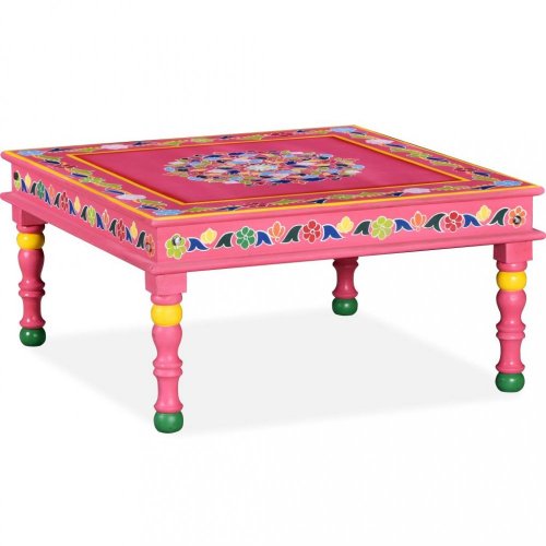 Konferenční stolek ručně malovaný Dekorhome - BAREVNÁ VARIANTA: Růžová