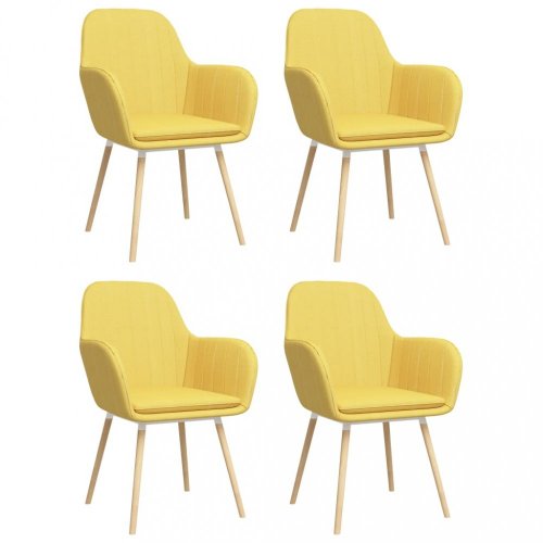Jídelní židle 4 ks látka / bukové dřevo Dekorhome - BAREVNÁ VARIANTA: Žlutá
