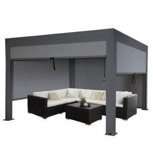 Bioklimatická pergola HWC-L46 3x3 se 4 bočními stěnami
