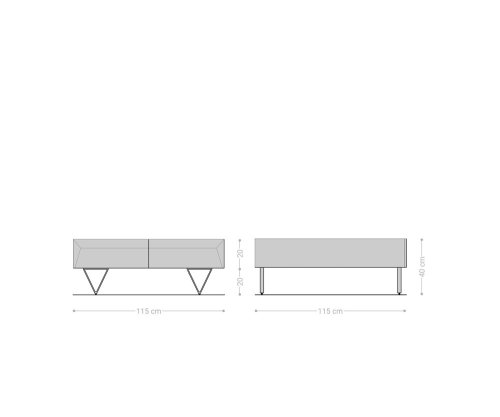 Konferenční stolek Kayu 115x115x40 cm přírodní akácie 4 zásuvky podnož