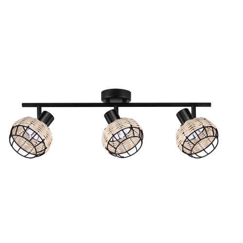 Juicy lampa sufitowa listwa czarny 3x40W E14 klosz czarny