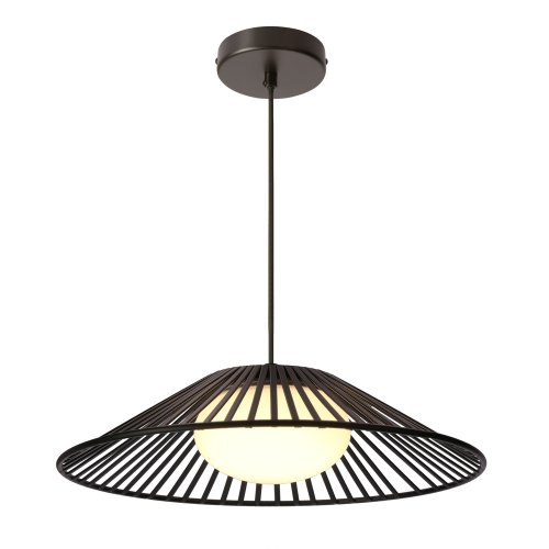 Lampa wisząca Sonte 50 czarna z białym szklanym kloszem nad stół