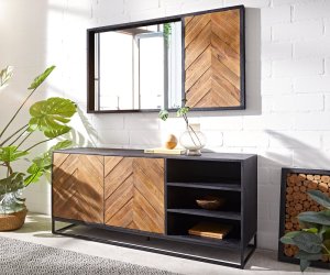 Komoda Famke 145 cm mango teak 2 dvířka 3 přihrádky