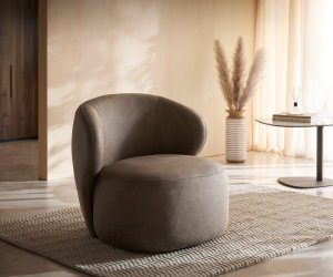 Lounge kreslo Pulo 80x80 cm mikrovlákno taupe vintage