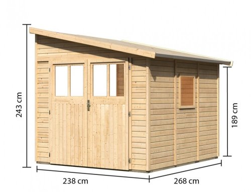 Dřevěný zahradní domek BOMLITZ 238x268 cm Dekorhome