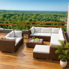 Záhradná sedacia súprava 10 ks LUCIE Dekorhome