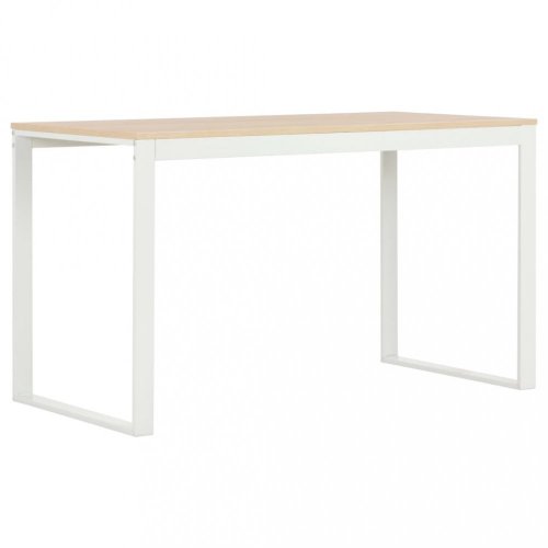 Písací stôl 120x60 cm drevotrieska / oceľ Dekorhome - BAREVNÁ VARIANTA: Biela / dub