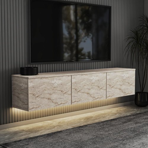TV stolek Neon Illuminated - Travertine