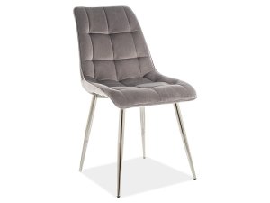 Jedálenská stolička CHIC VELVET stříbrná