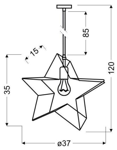 Závesná stropná lampa 1X60W E27 STAR