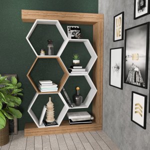 Knižnica Artemis - Walnut, White