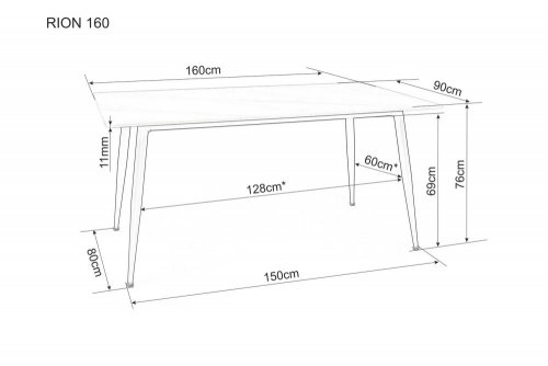 Jedálenský stôl RION - ROZMER: 130x70x76 cm