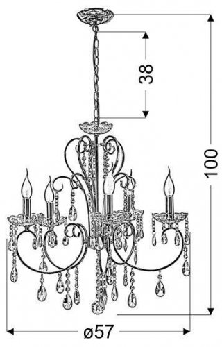 Závěsná lampa AURORA 5xE14 lustr - BAREVNÁ VARIANTA: Stříbrná