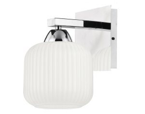 CROMADO lampa kinkiet chromowy 1x60W E27 klosz biały