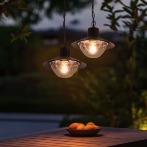 Závesná lampa Cosmos, reťaz, čierna 1x40W E27 IP44