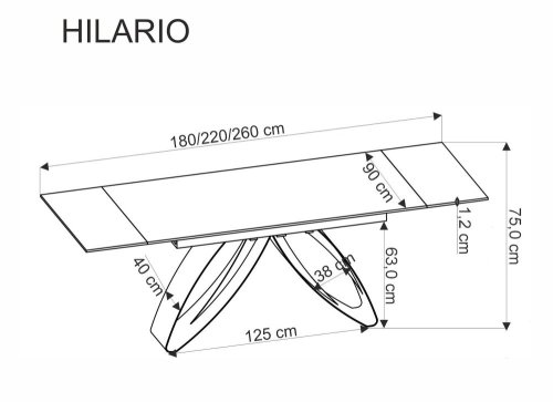 Rozkladací jedálenský stôl HILARIO