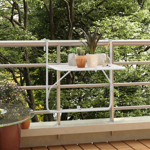 Závesný balkónový stolík Dekorhome - BAREVNÁ VARIANTA: Biela