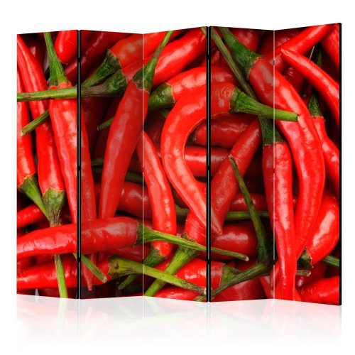 Paraván Chili pepper - background Dekorhome - ROZMĚR: 135x172 cm (3-dílný)