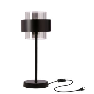 Spiega lampa stołowa czarny 1x60W E27 klosz dymiony